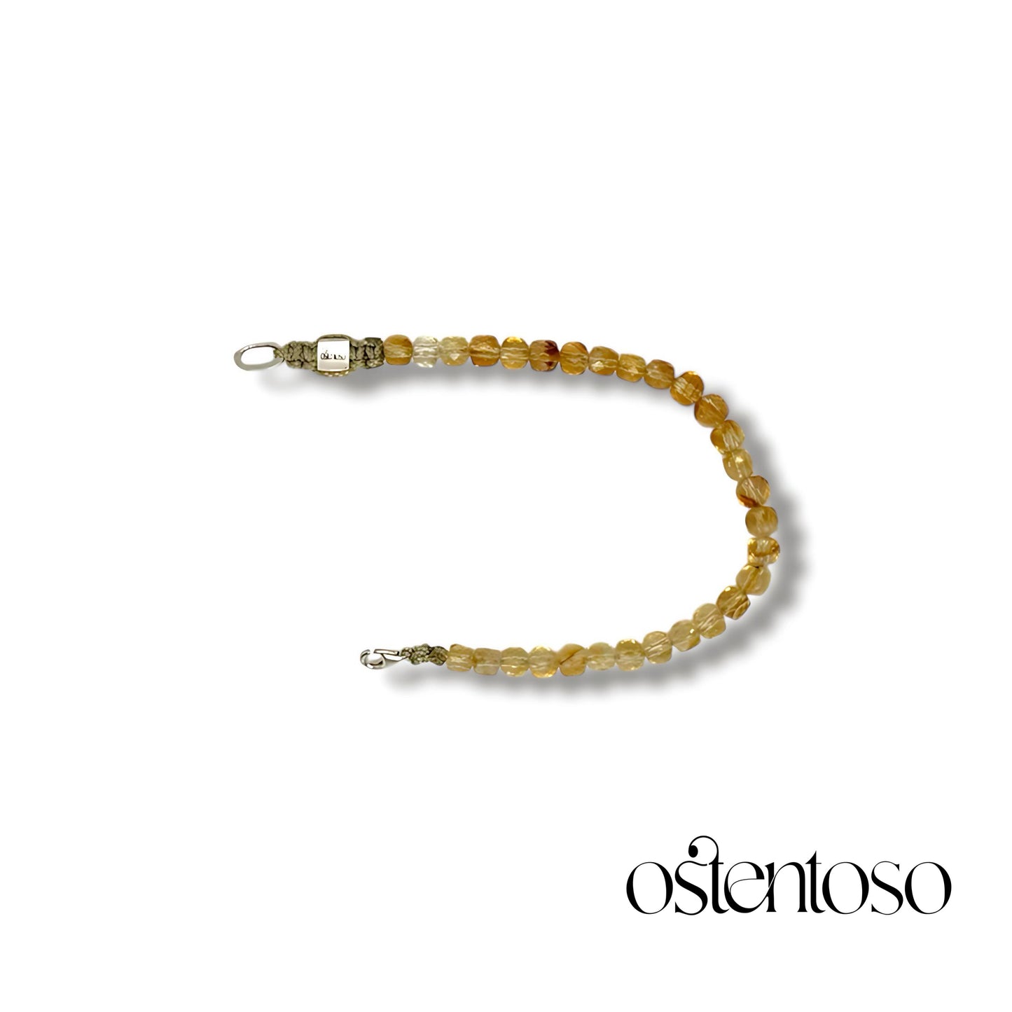 Bracelet Quartz Citrine cubique facetté taille n°6 mm.