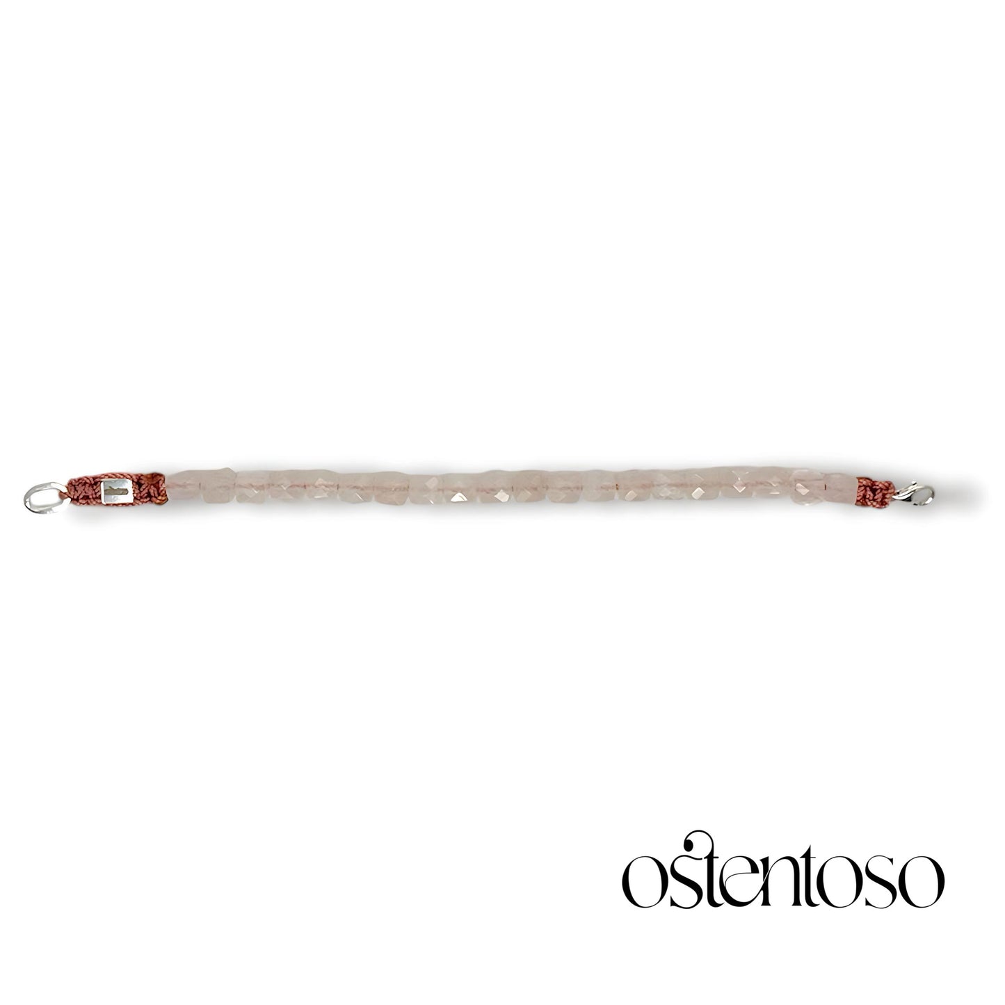 Bracelet Quartz Rose cubique facetté taille n°6 mm.