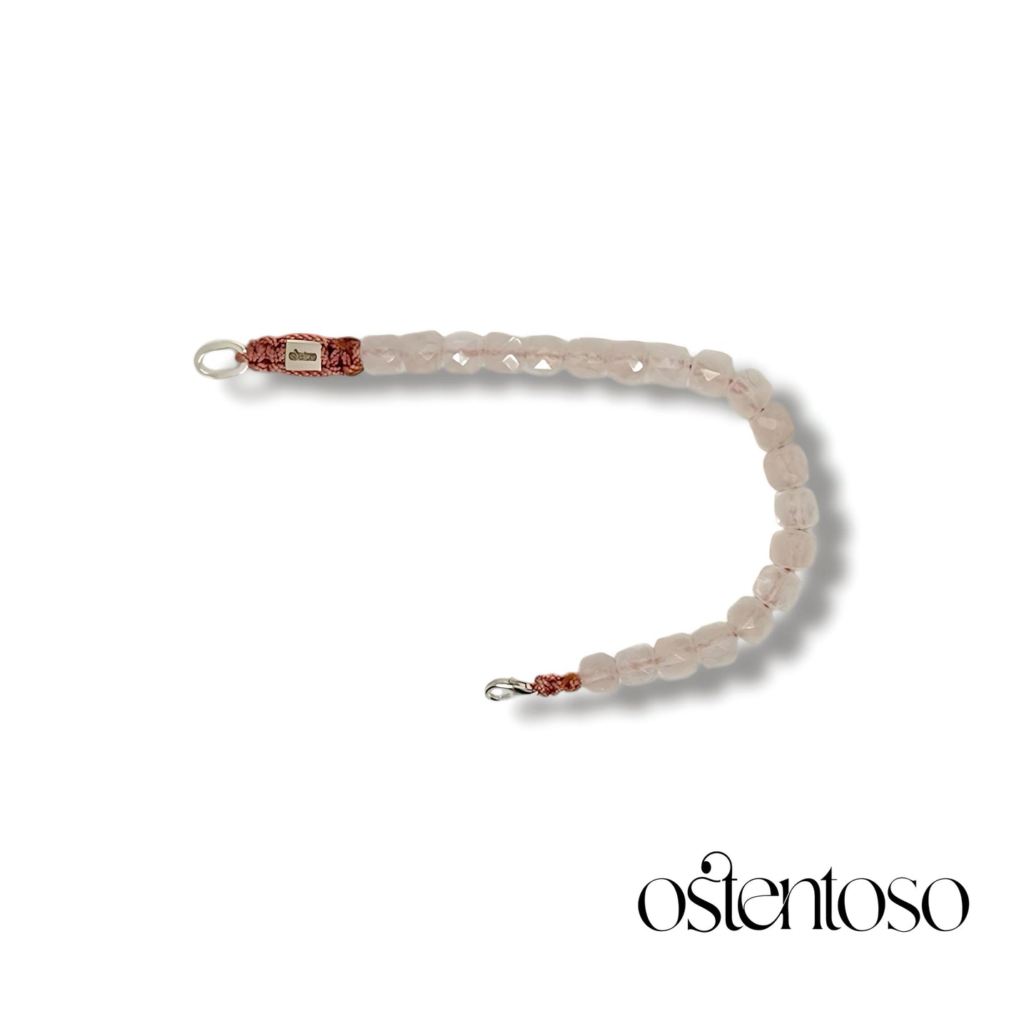 Bracelet Quartz Rose cubique facetté taille n°6 mm.