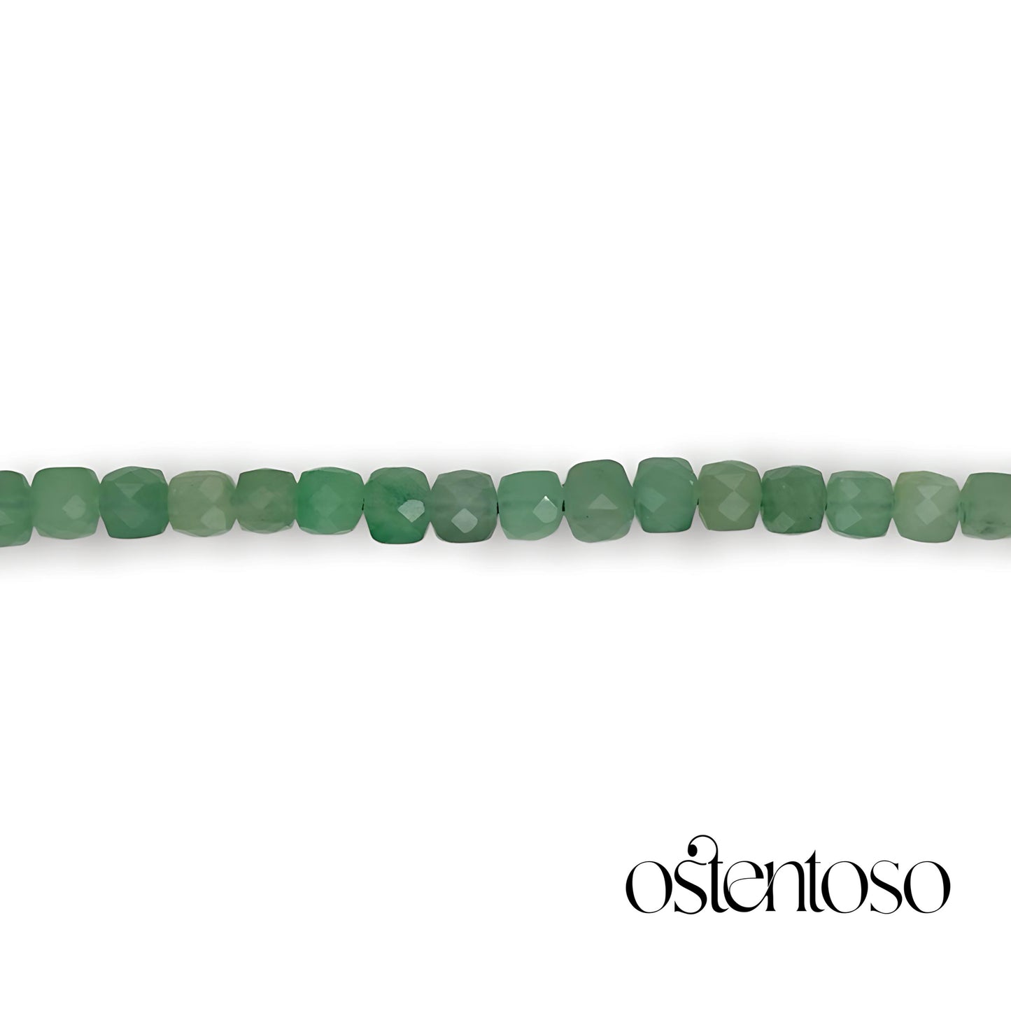 Faceted cubic green Jade bracelet size No. 6 mm.