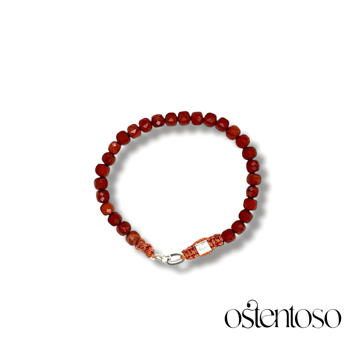 Red Jasper bracelet faceted cubic size No. 6 mm.
