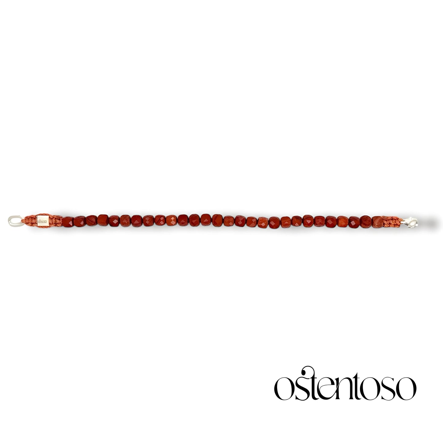 Red Jasper bracelet faceted cubic size No. 6 mm.