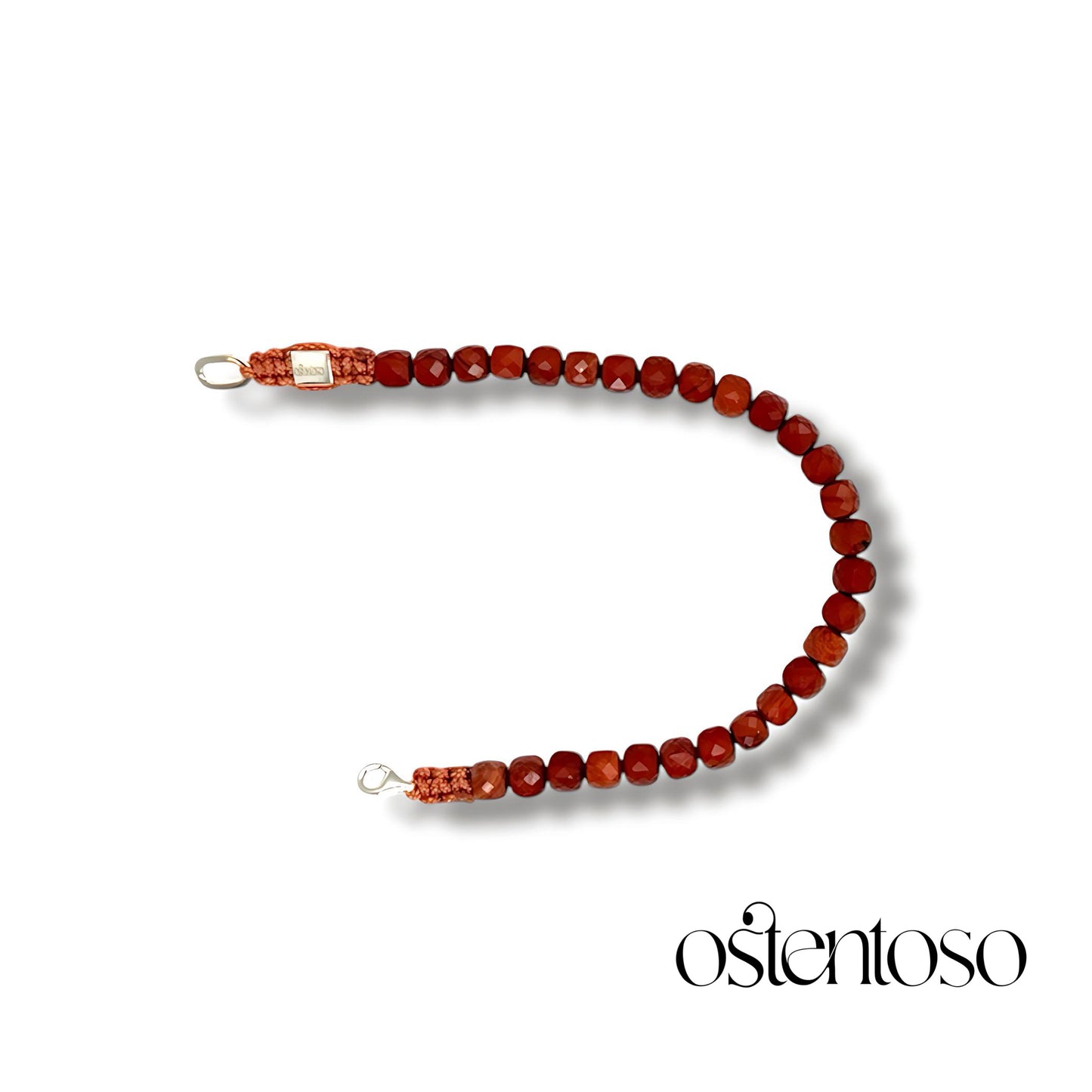 Red Jasper bracelet faceted cubic size No. 6 mm.