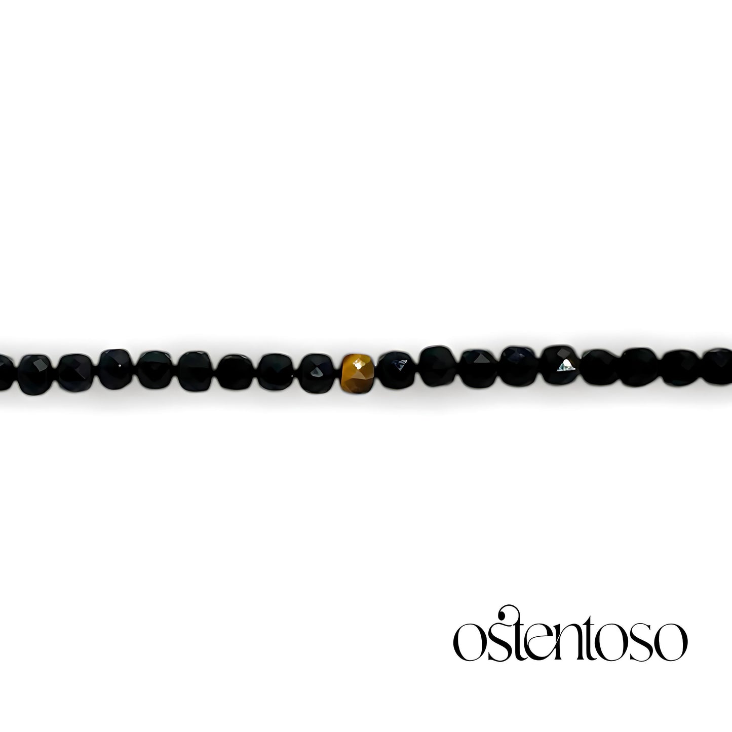 Black Onyx bracelet shiny faceted cubic size No. 6 mm.