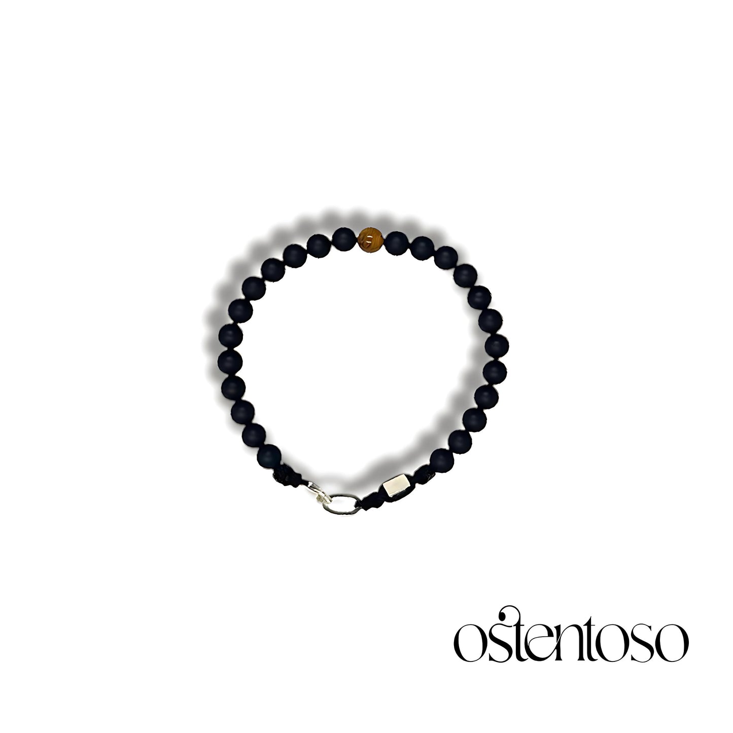 Matte black onyx spherical bracelet size No. 6 mm.