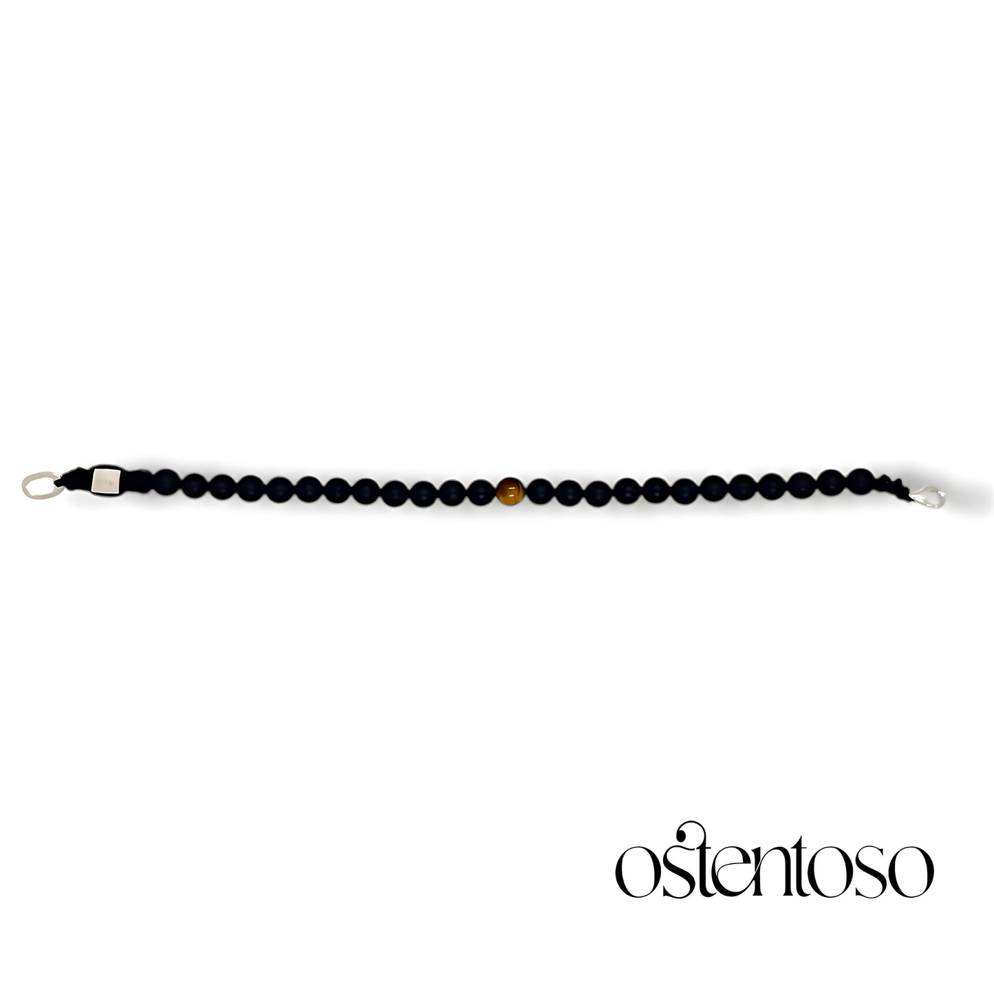 Matte black onyx spherical bracelet size No. 6 mm.