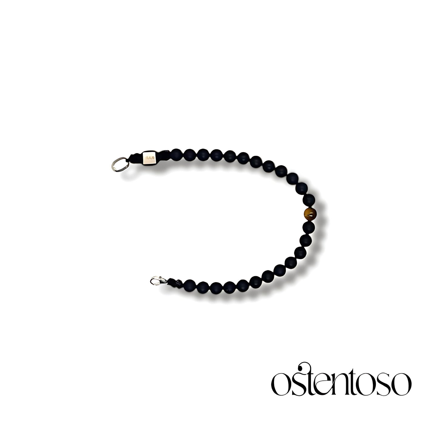 Matte black onyx spherical bracelet size No. 6 mm.