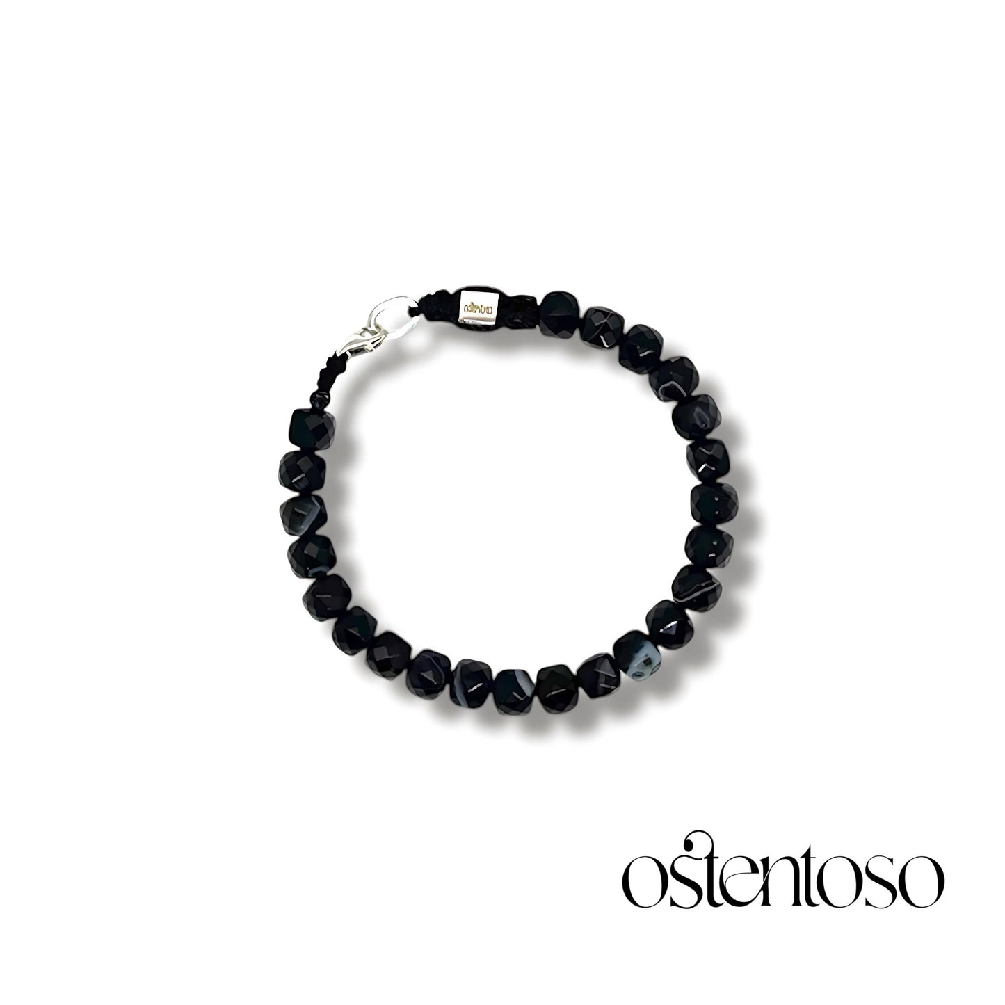 Faceted cubic sardonyx bracelet size No. 6 mm.