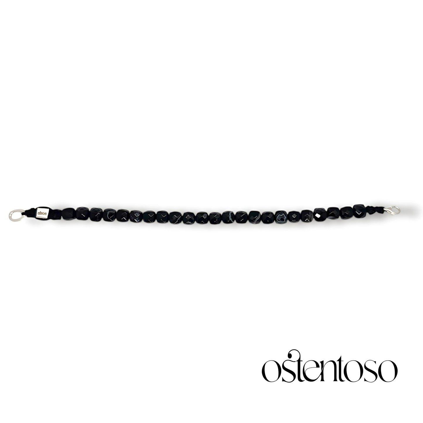 Faceted cubic sardonyx bracelet size No. 6 mm.