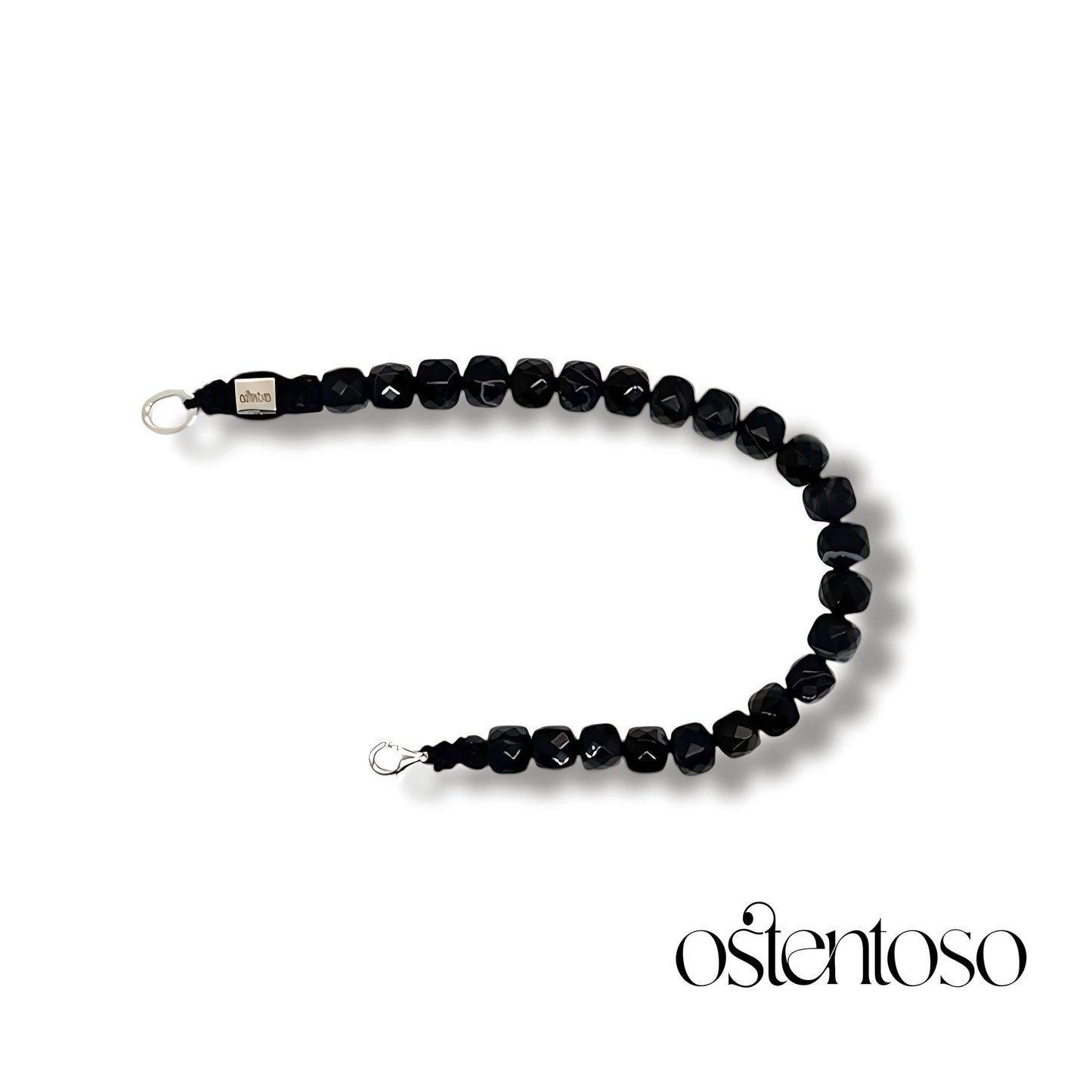 Faceted cubic sardonyx bracelet size No. 6 mm.