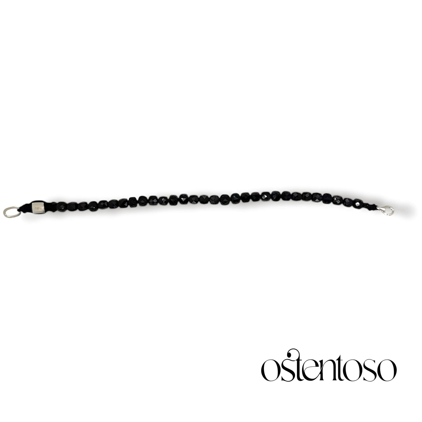 Black Tourmaline faceted cubic bracelet size No. 6 mm.
