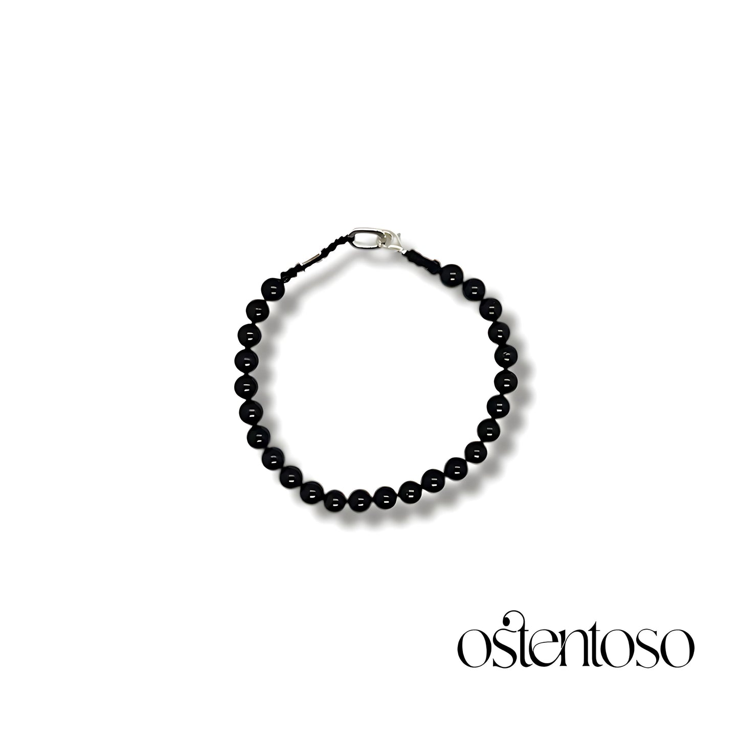 Spherical black tourmaline bracelet size No. 6 mm.