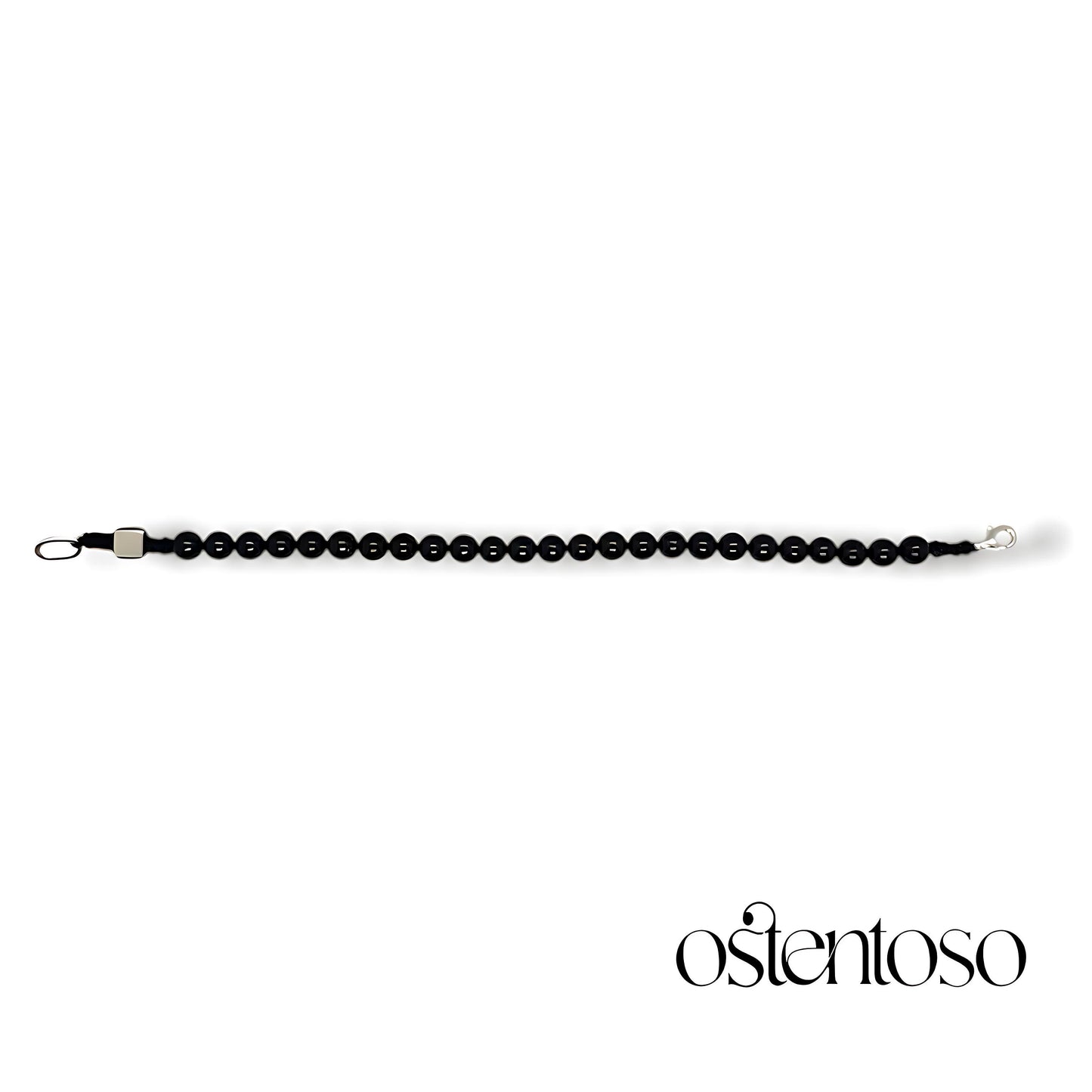 Spherical black tourmaline bracelet size No. 6 mm.