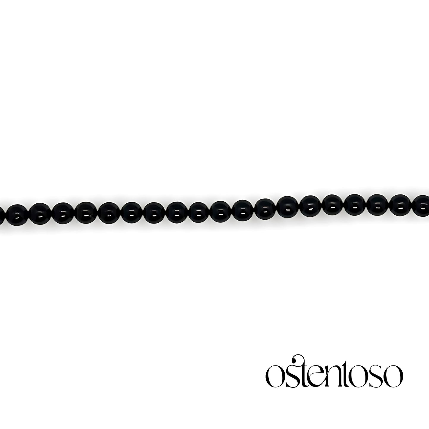 Pulsera Turmalina Negra esferica tamaño No. 6 mm.