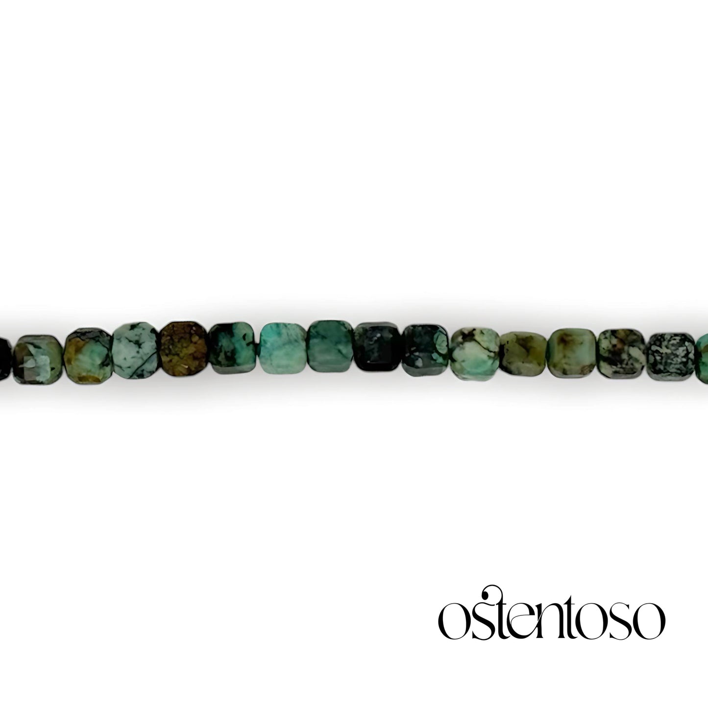 Brazalete Turquesa Africana cubica tamaño No. 4 mm.