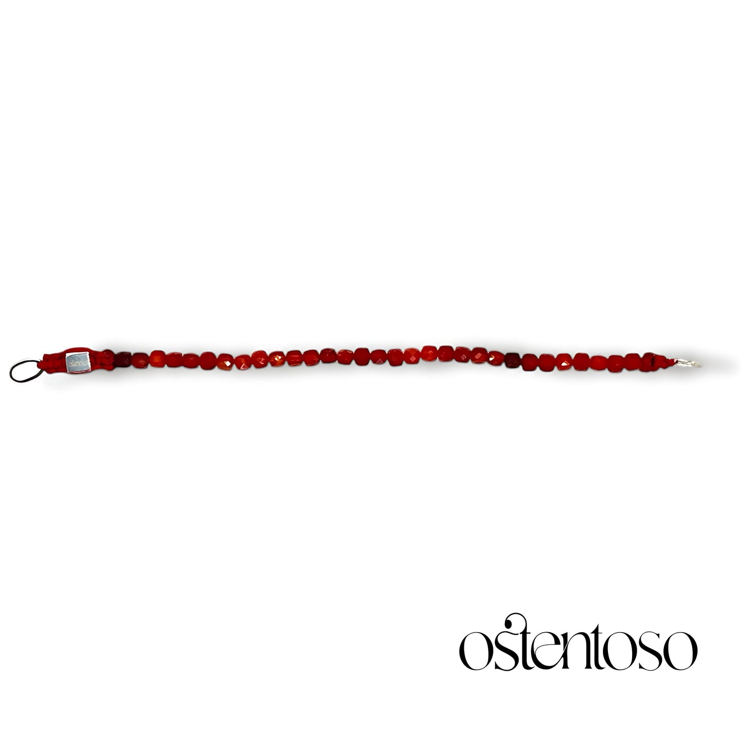 Bracelet en cornaline veinée cubique taille n°4 mm.