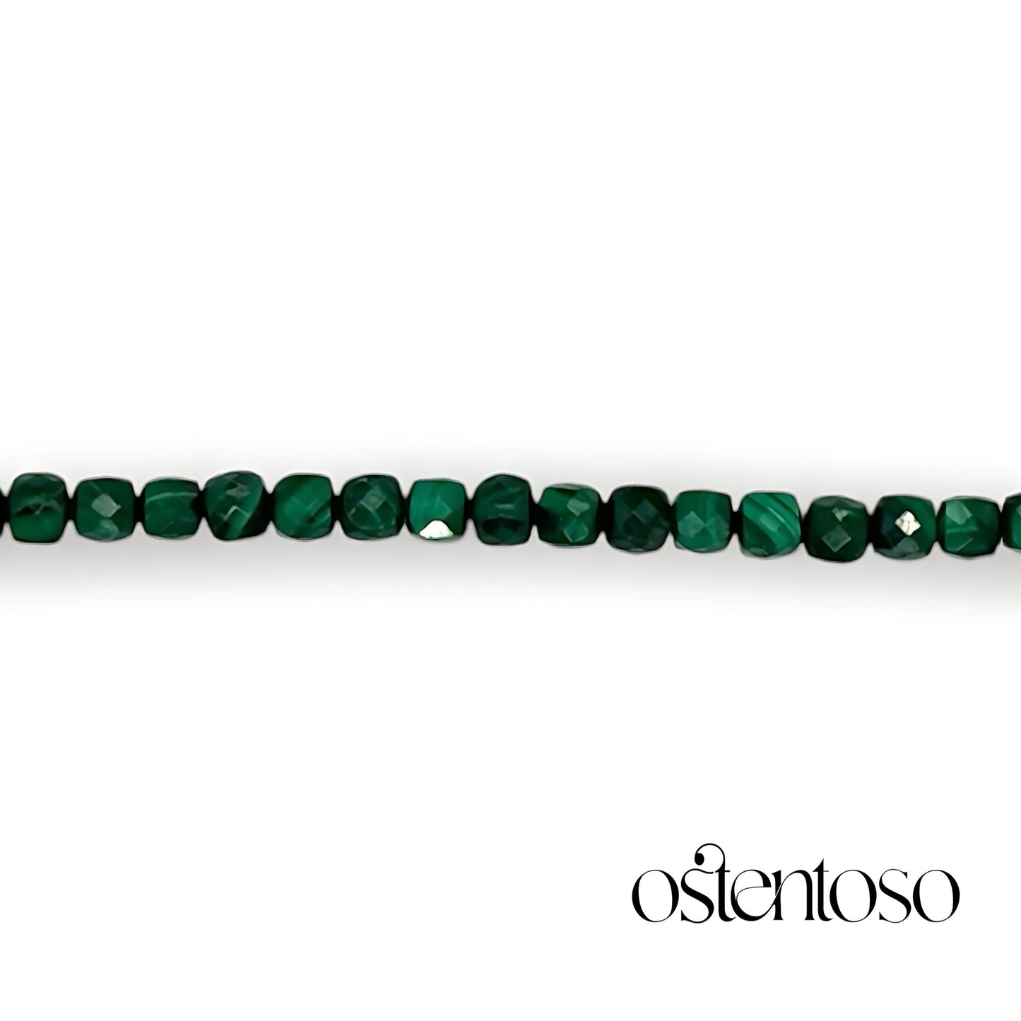 Brazalete Malaquita cubica facetada tamaño No. 4 mm.