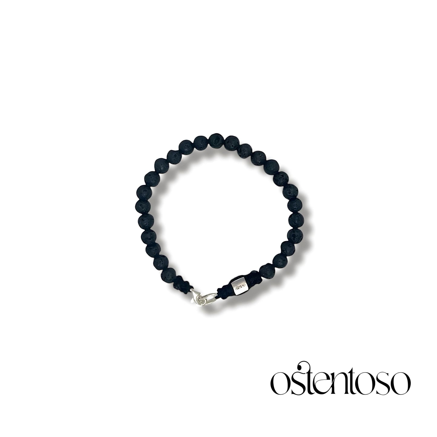 Spherical volcanic rock bracelet size No. 6 mm.