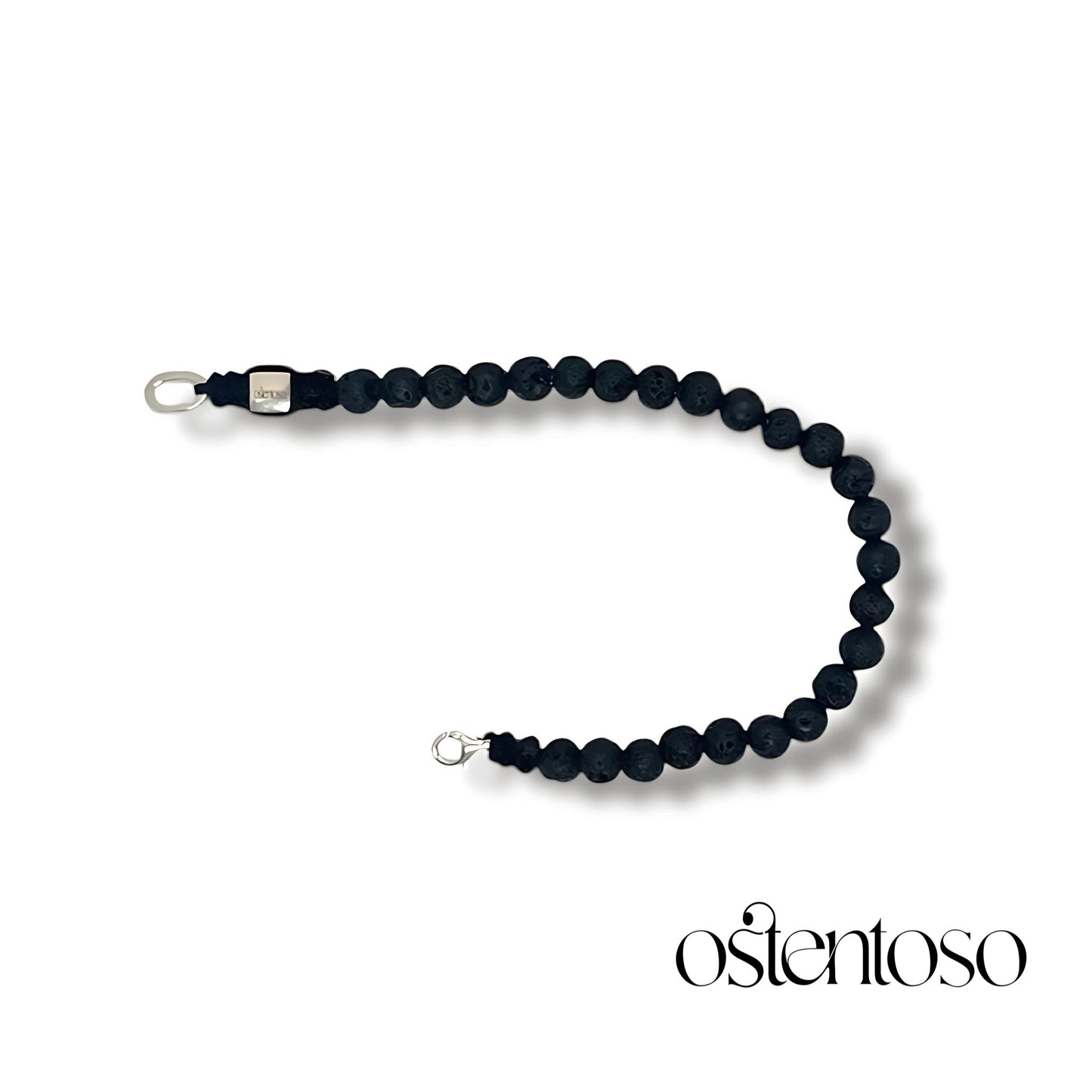 Spherical volcanic rock bracelet size No. 6 mm.