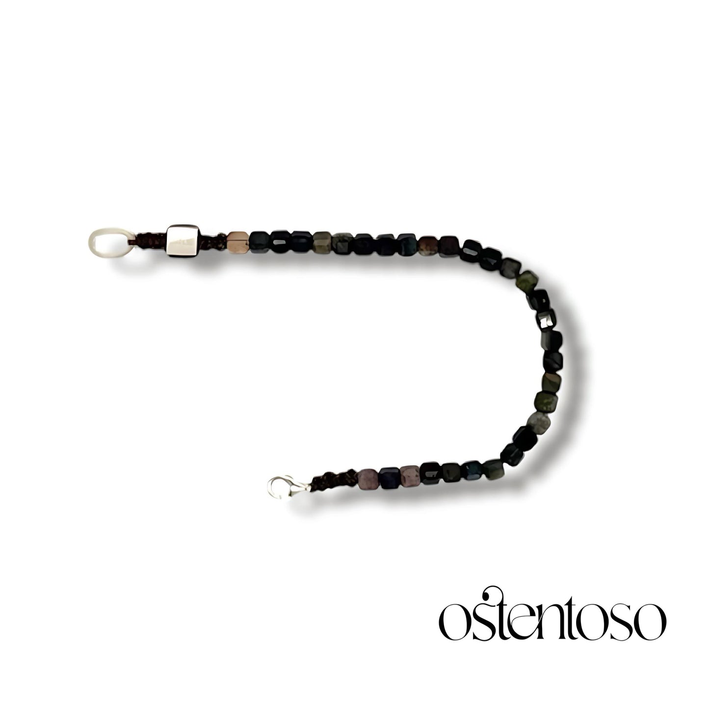 Multicolor Tourmaline Bracelet faceted cubic size No. 4 mm.