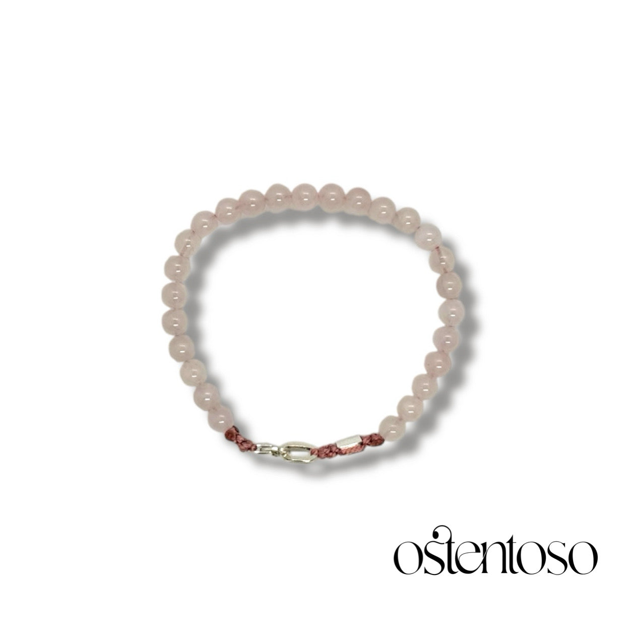Brazalete Cuarzo Rosa esferico tamaño No. 6 mm.