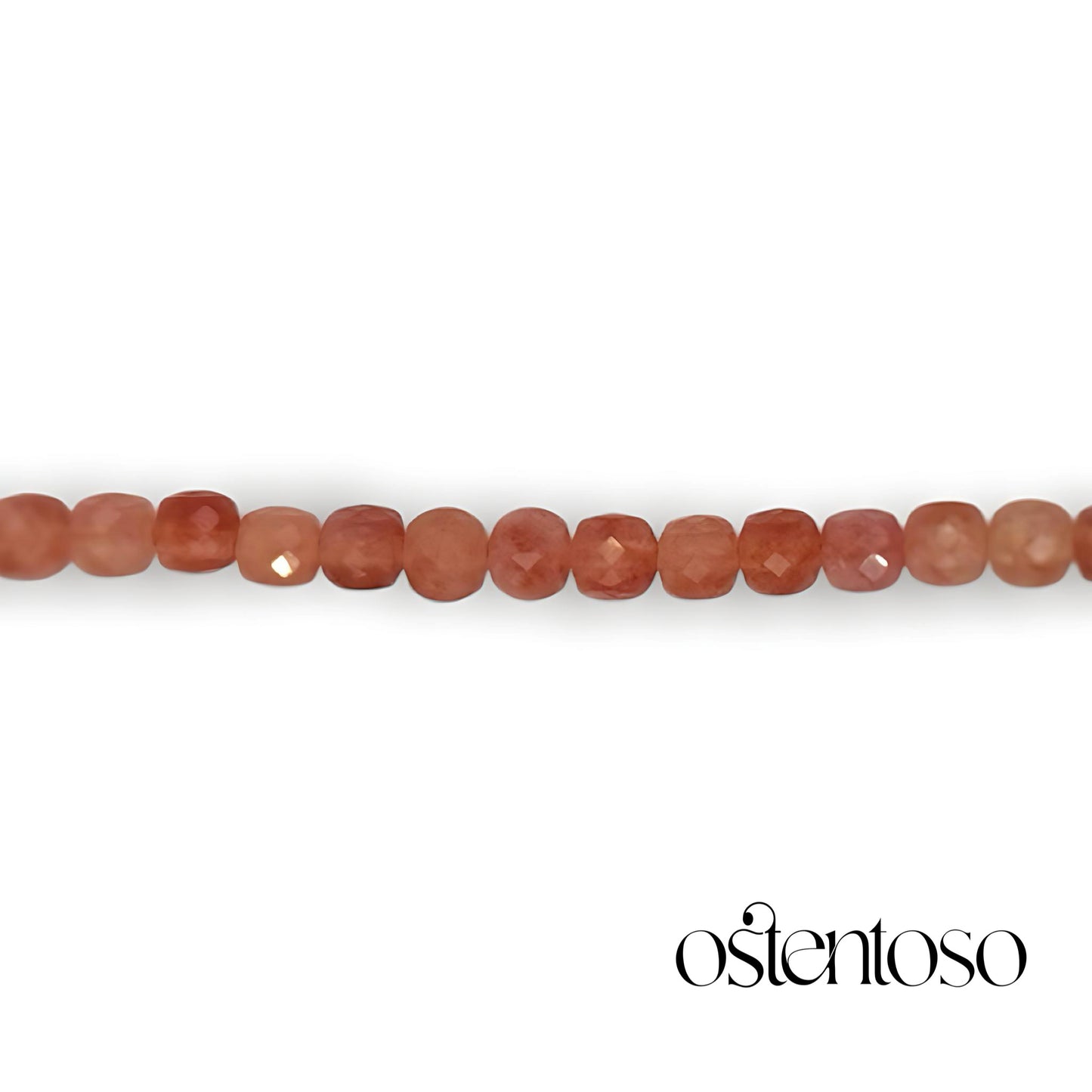 Faceted cubic Sunstone bracelet size No. 6 mm.