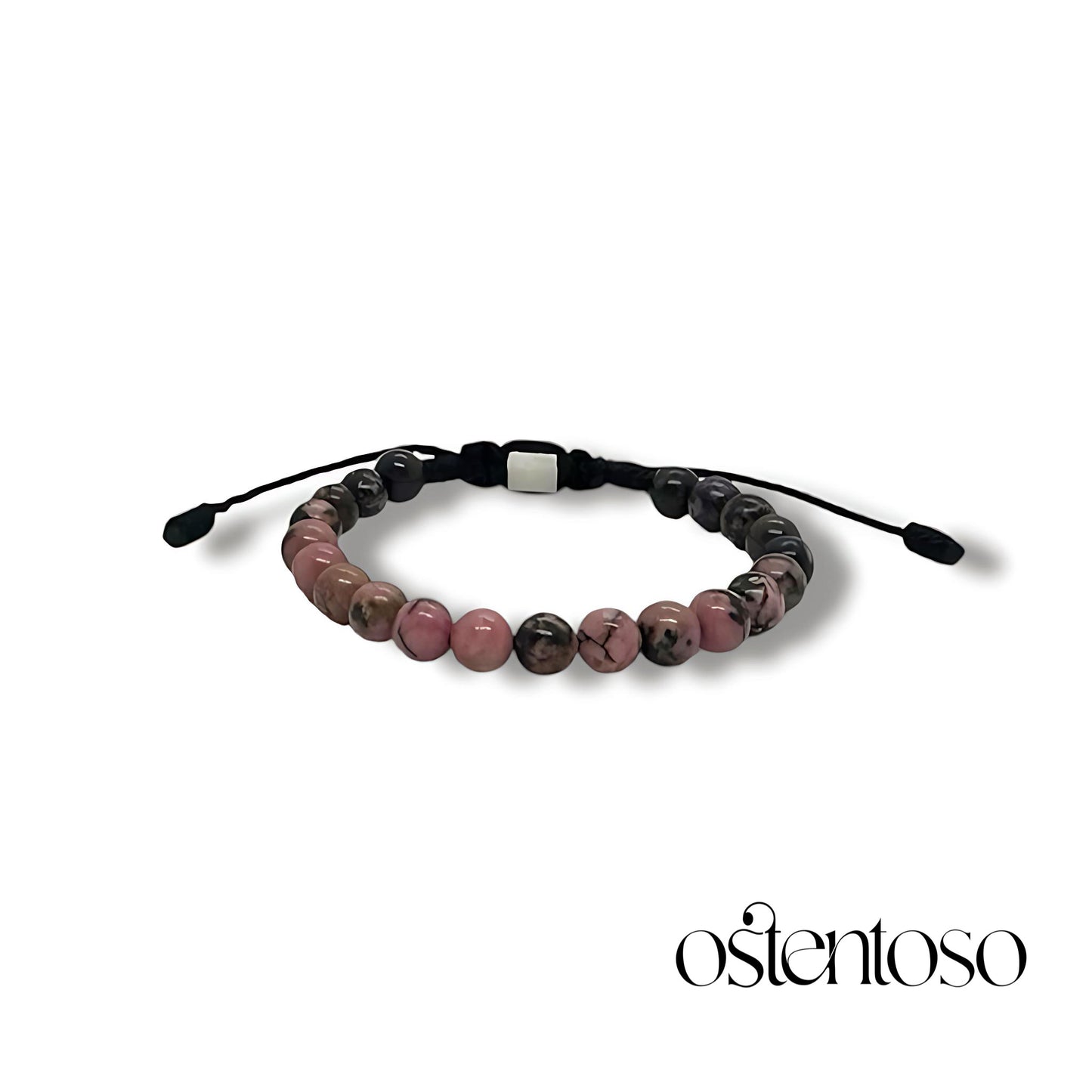 Pulsera Rodonita esferica tamaño No. 6 mm.