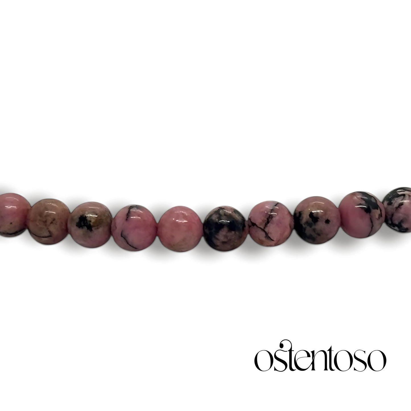 Pulsera Rodonita esferica tamaño No. 6 mm.
