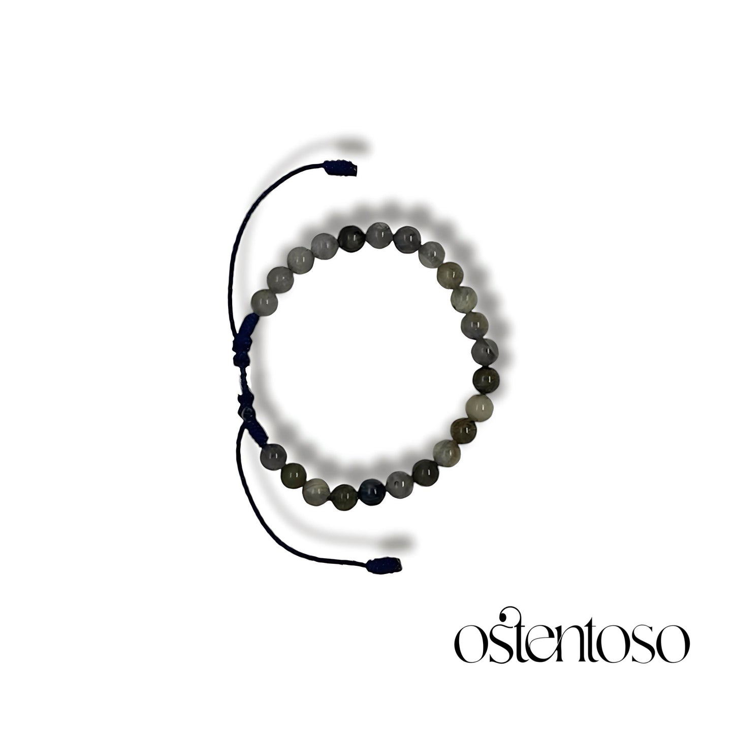 Semi-polished spherical Labradorite bracelet size No. 6 mm.