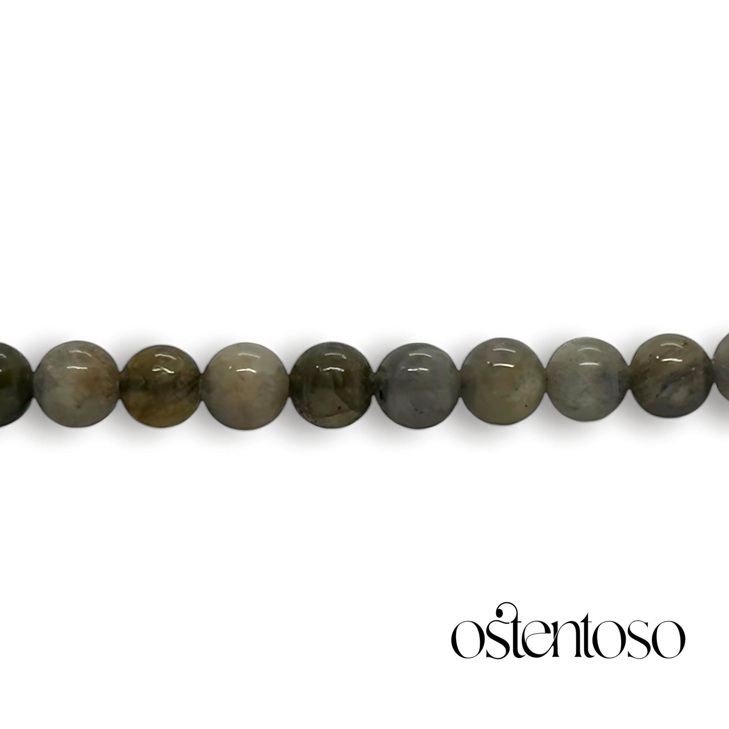 Semi-polished spherical Labradorite bracelet size No. 6 mm.