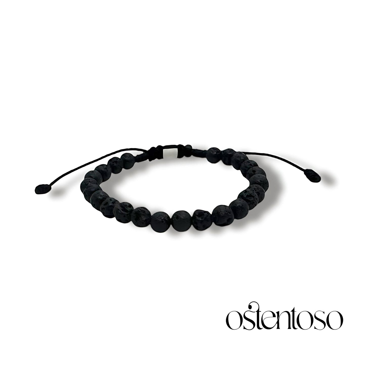 Spherical volcanic rock bracelet size No. 6 mm.