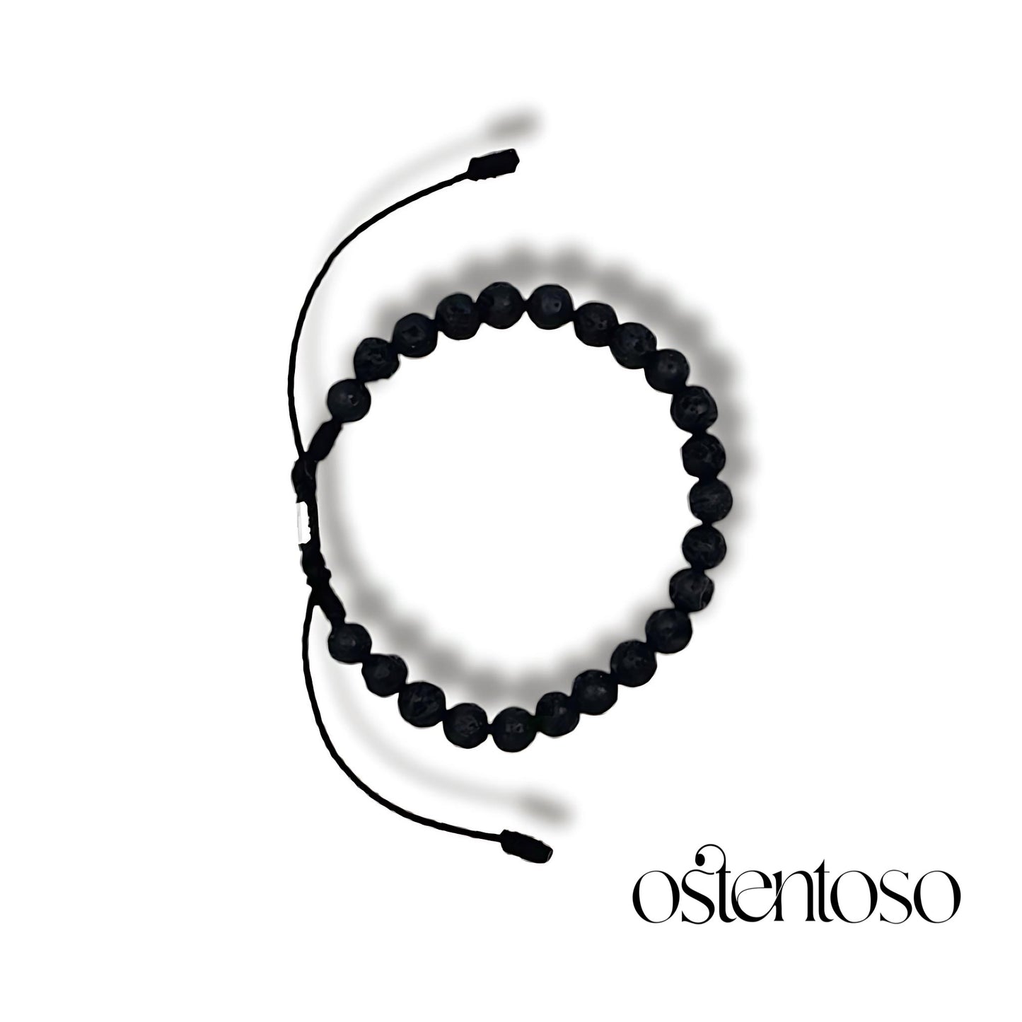 Spherical volcanic rock bracelet size No. 6 mm.