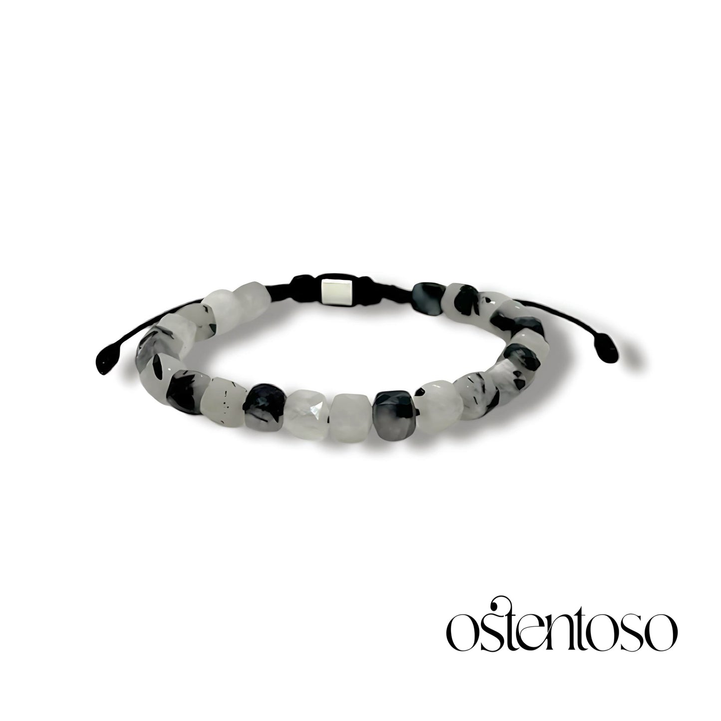 Cubic Tourmalinated Quartz Bracelet size No. 6 mm.