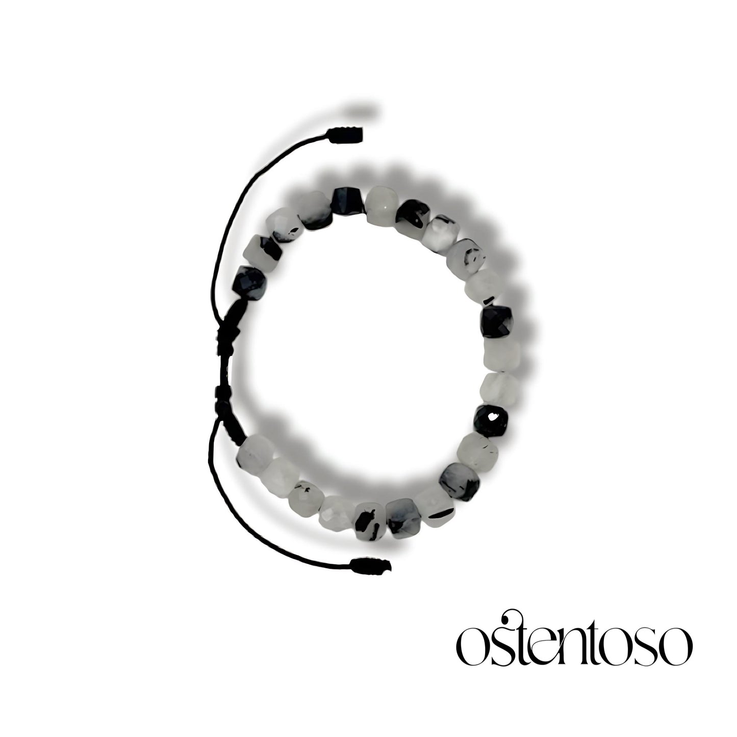 Cubic Tourmalinated Quartz Bracelet size No. 6 mm.