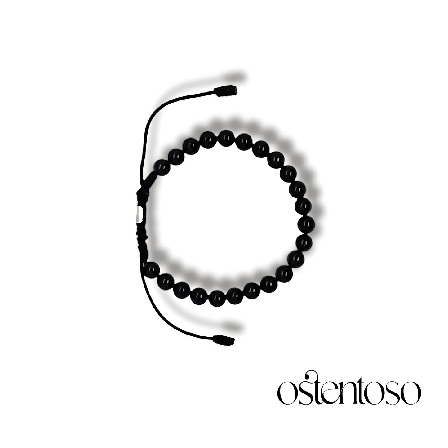 Pulsera Turmalina Negra esferica tamaño No. 6 mm.