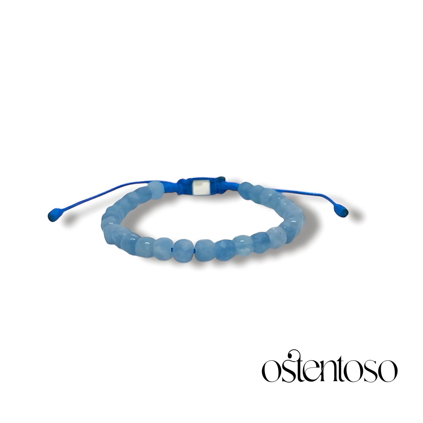 Blue Quartz bracelet faceted cubic size No. 6 mm.