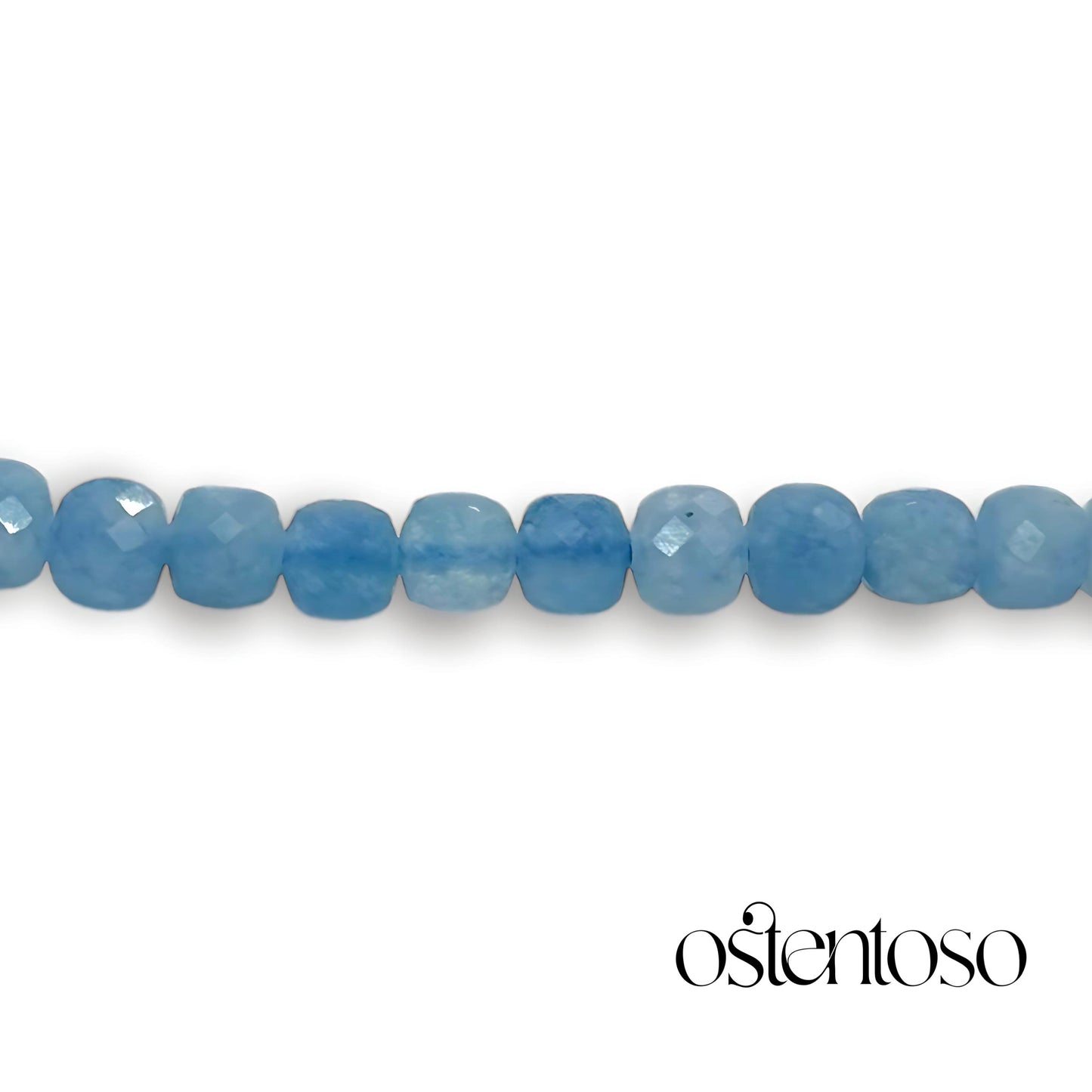 Blue Quartz bracelet faceted cubic size No. 6 mm.