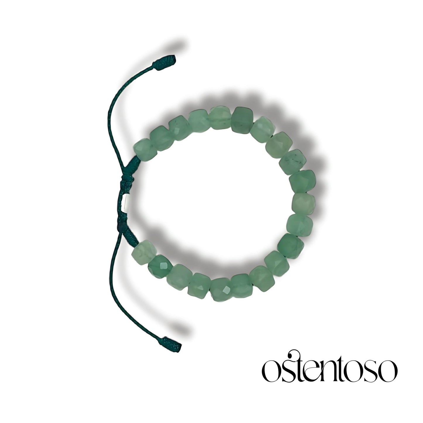 Faceted cubic green Jade bracelet size No. 6 mm.
