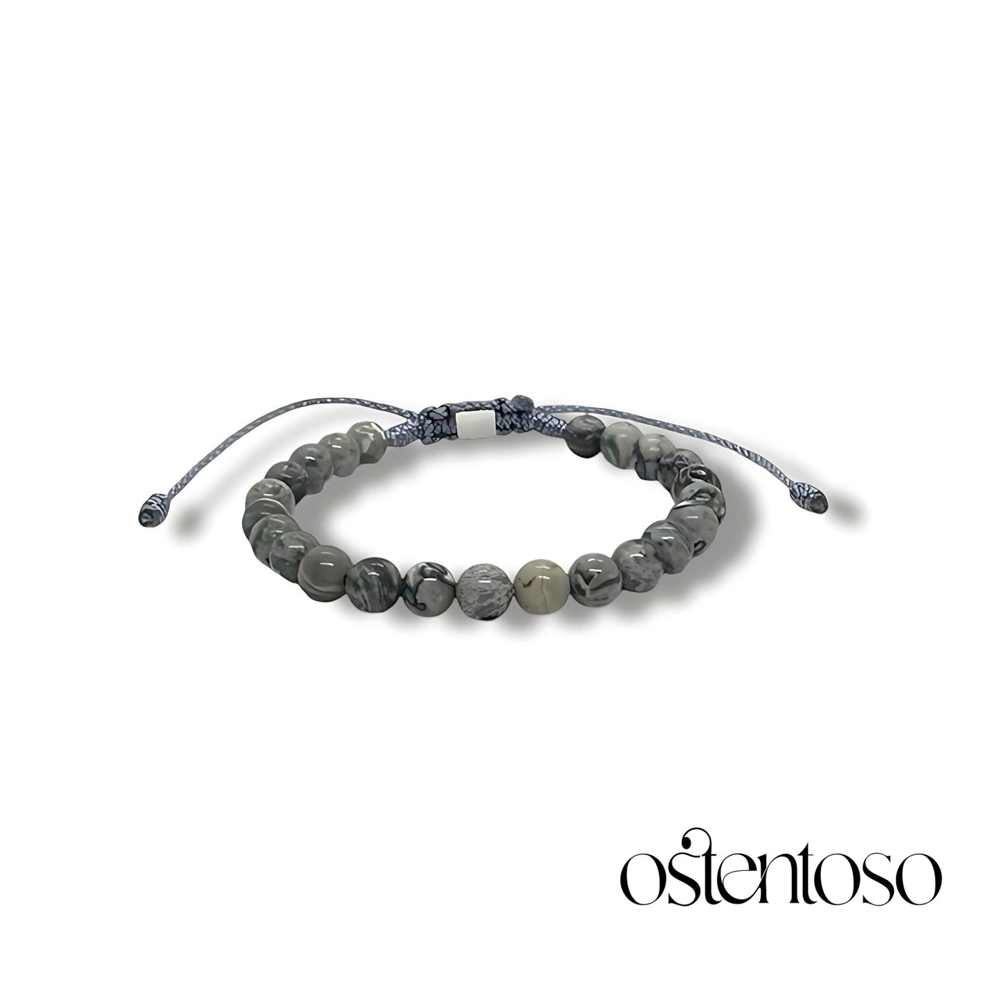 Spherical Gray Jasper Bracelet size No. 6 mm.
