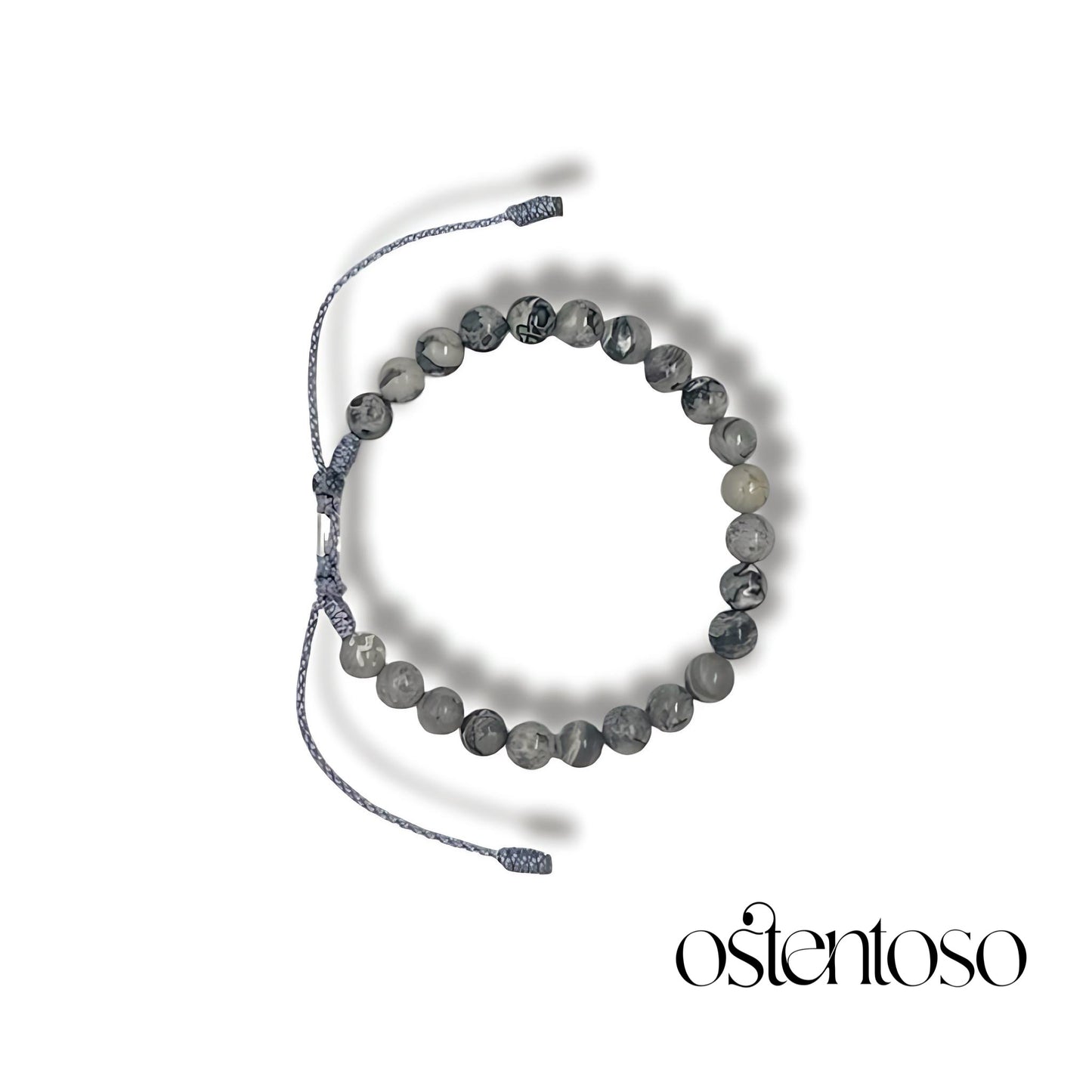 Spherical Gray Jasper Bracelet size No. 6 mm.
