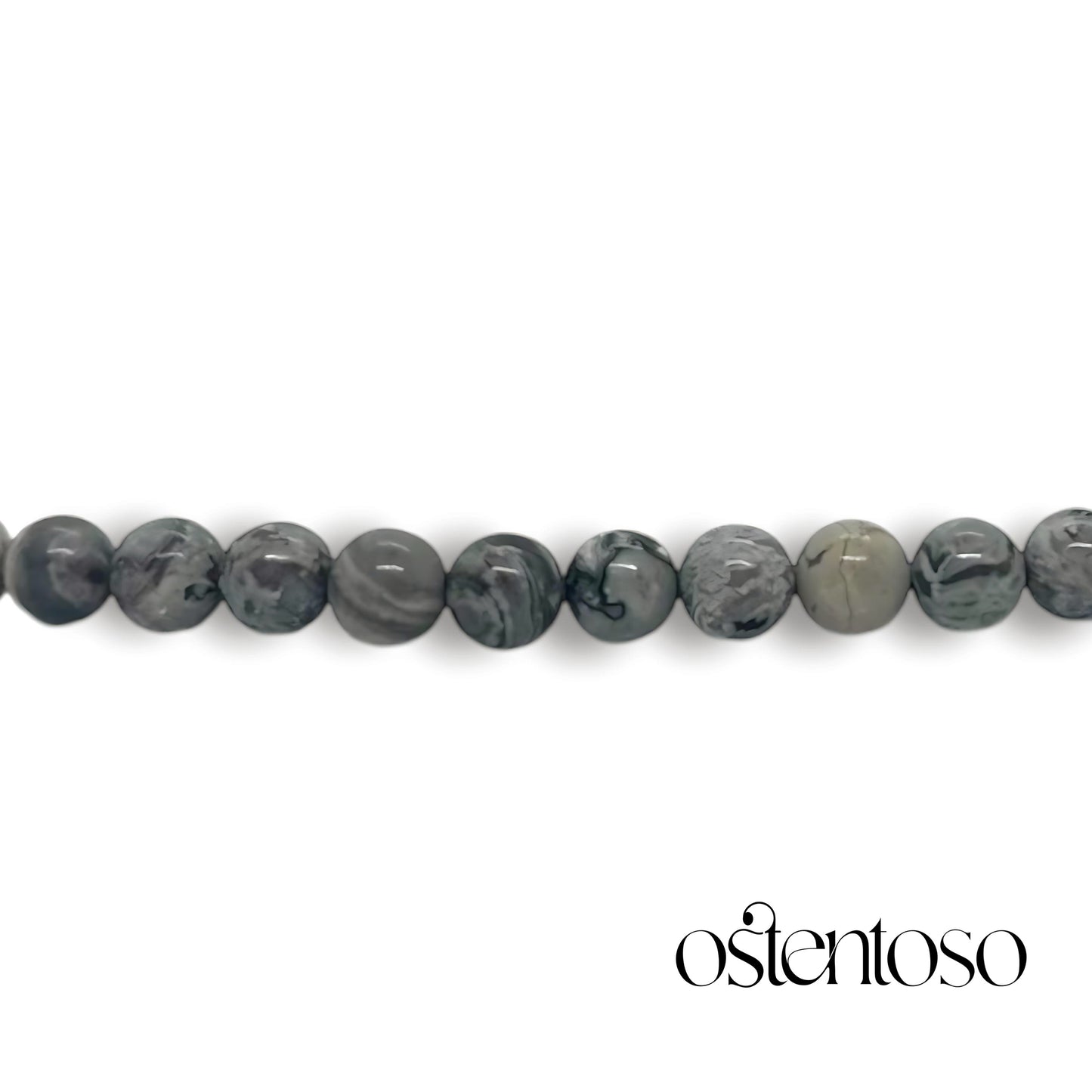 Spherical Gray Jasper Bracelet size No. 6 mm.