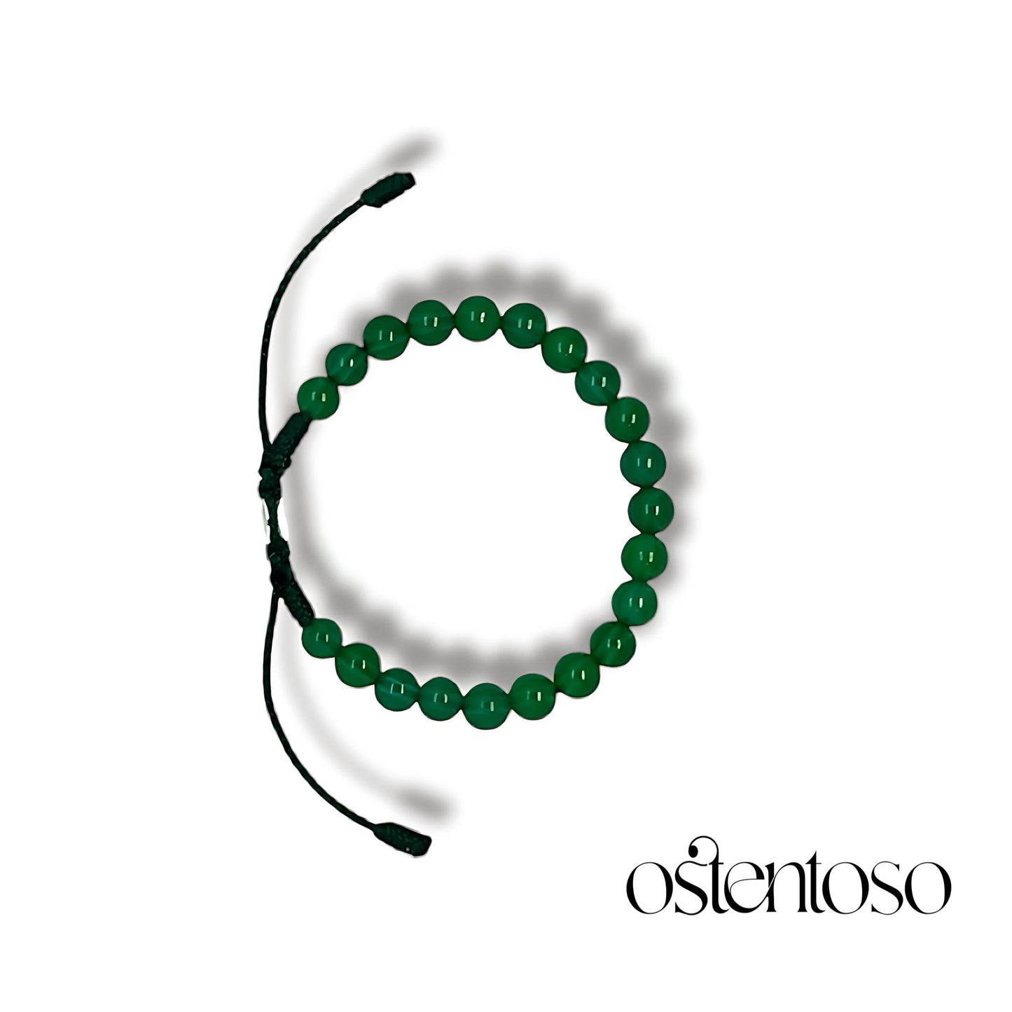 Spherical green agate bracelet size No. 6 mm.