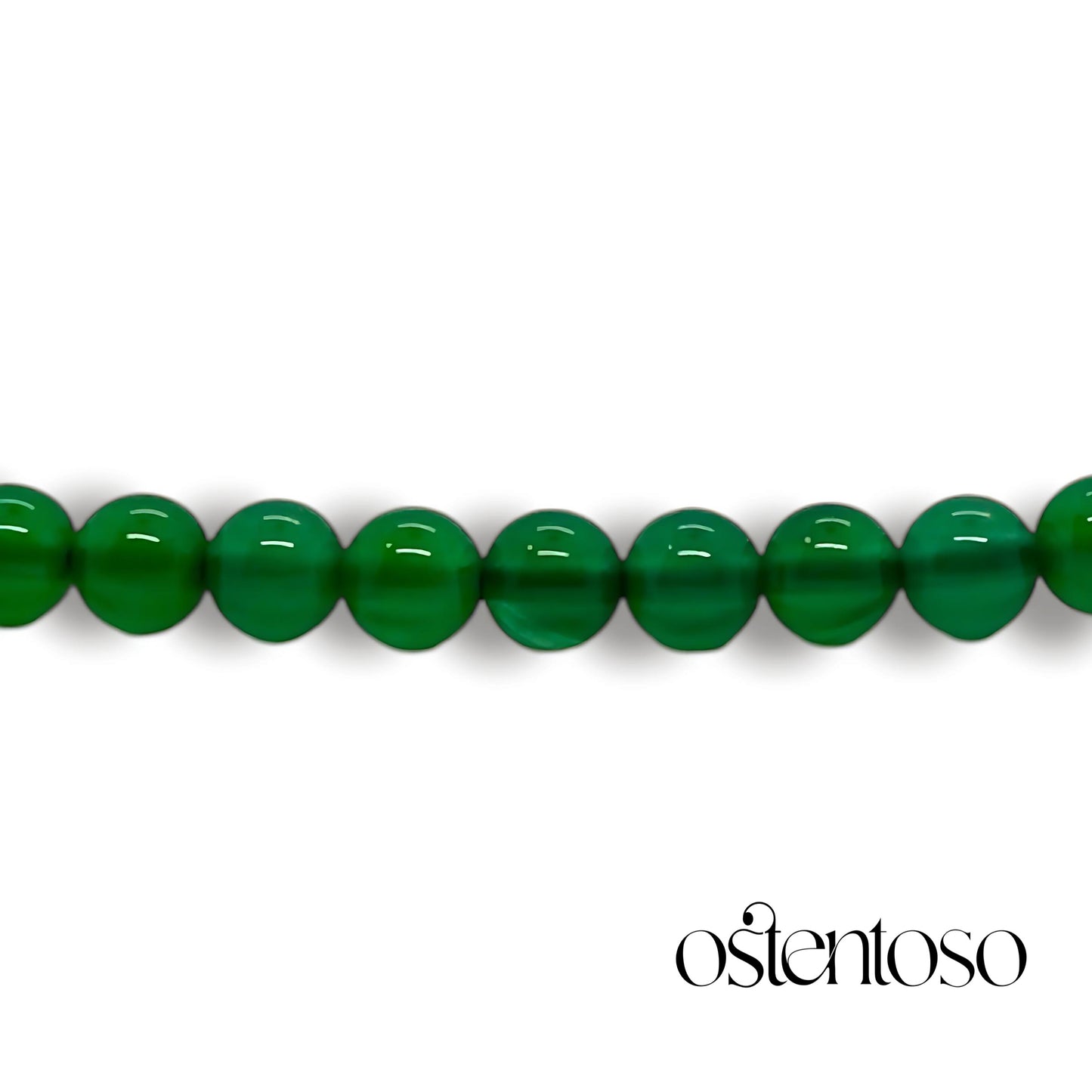 Spherical green agate bracelet size No. 6 mm.