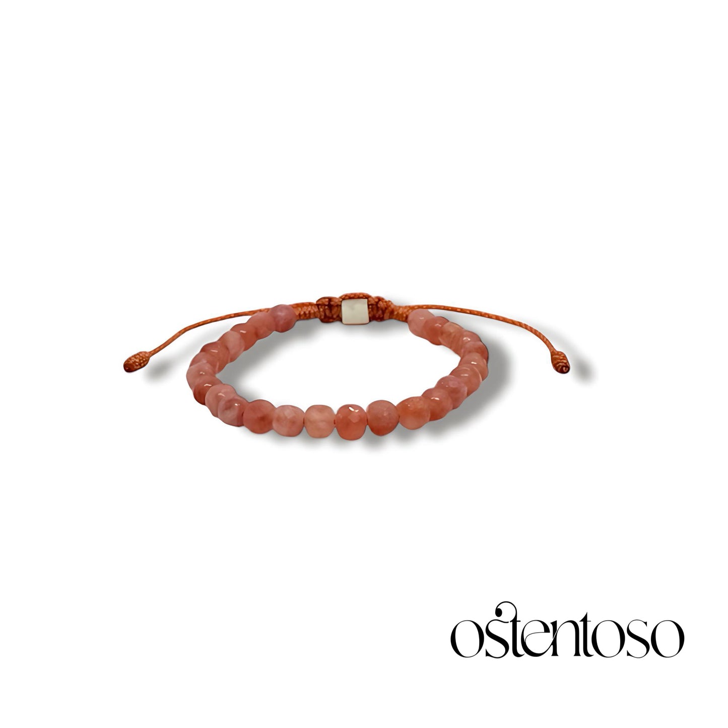 Sunstone (Heliolite) bracelet, cubic size No. 6 mm.