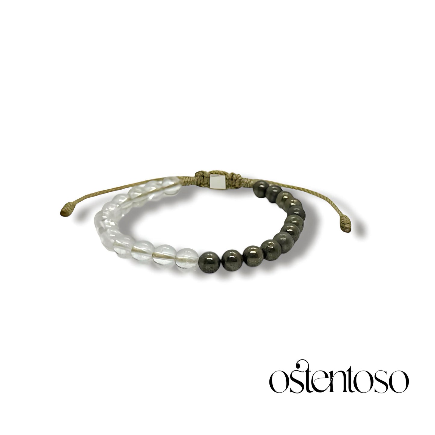 Bracelet Mix Pyrite + Quartz spherical crystal size No. 6 mm.