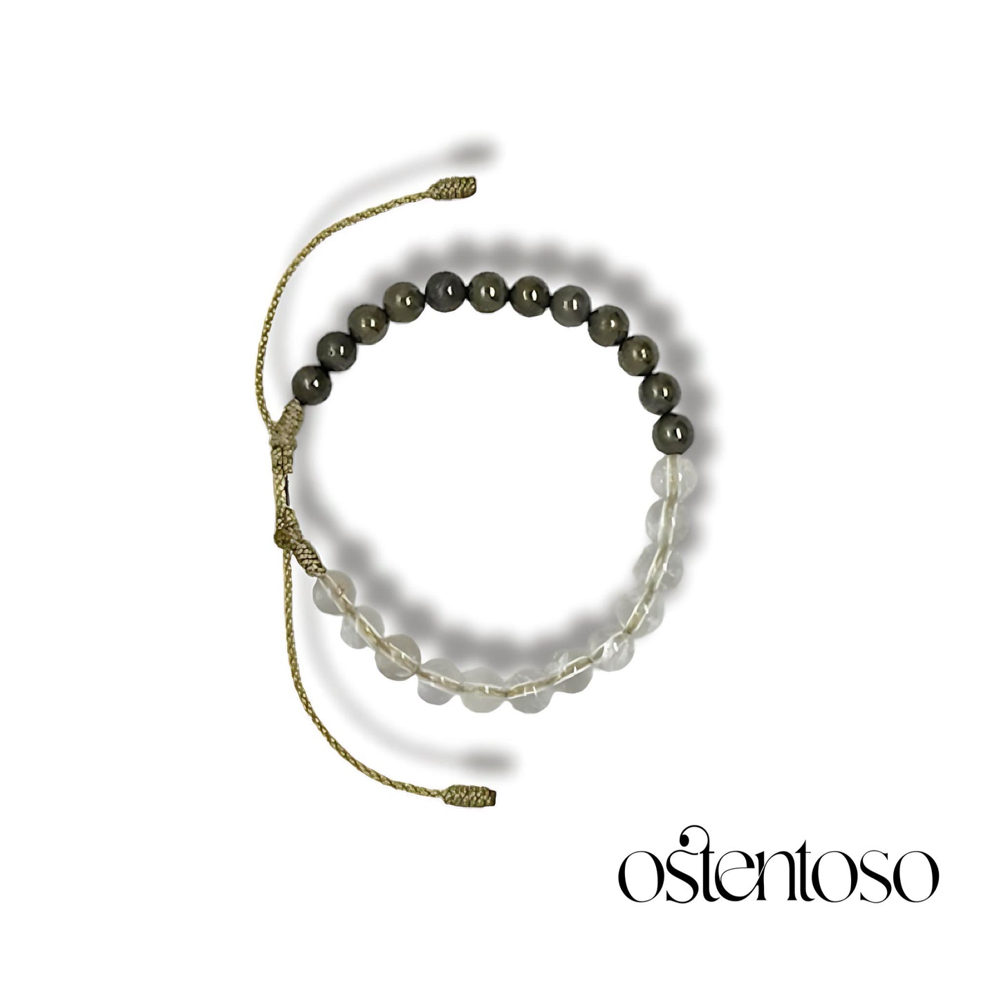Bracelet Mix Pyrite + Quartz spherical crystal size No. 6 mm.