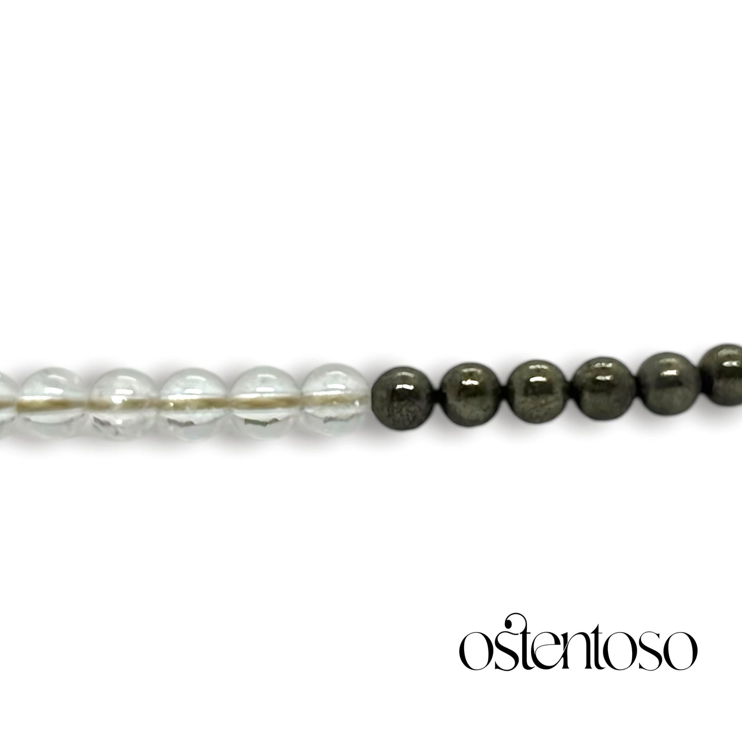 Bracelet Mix Pyrite + Quartz spherical crystal size No. 6 mm.