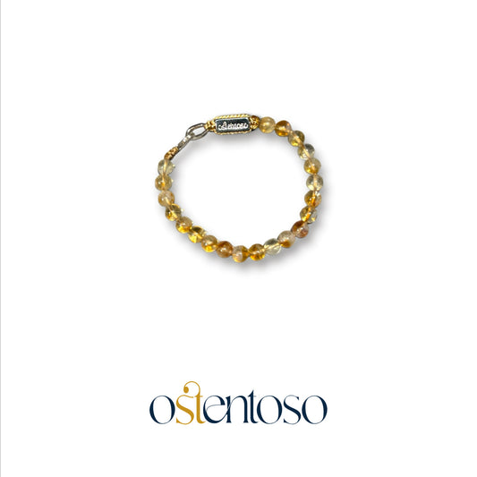 Bracelet sphérique Citrine Quartz taille n°6 mm.