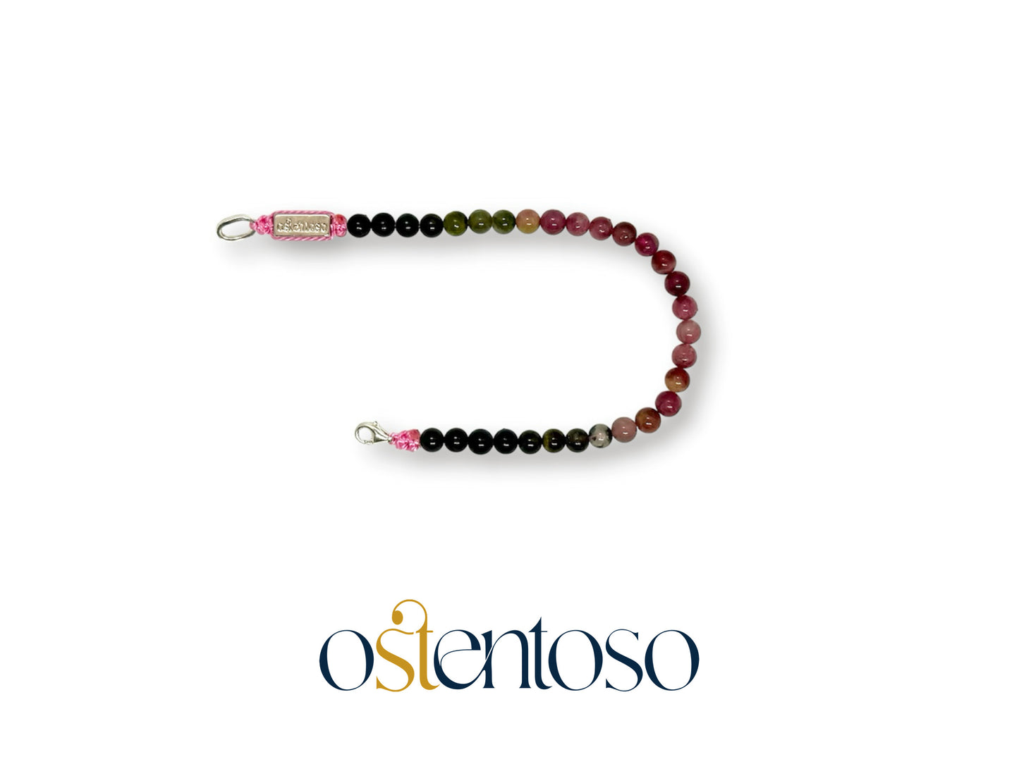 Bracelet sphérique Tourmaline Pastèque taille n°5 mm.