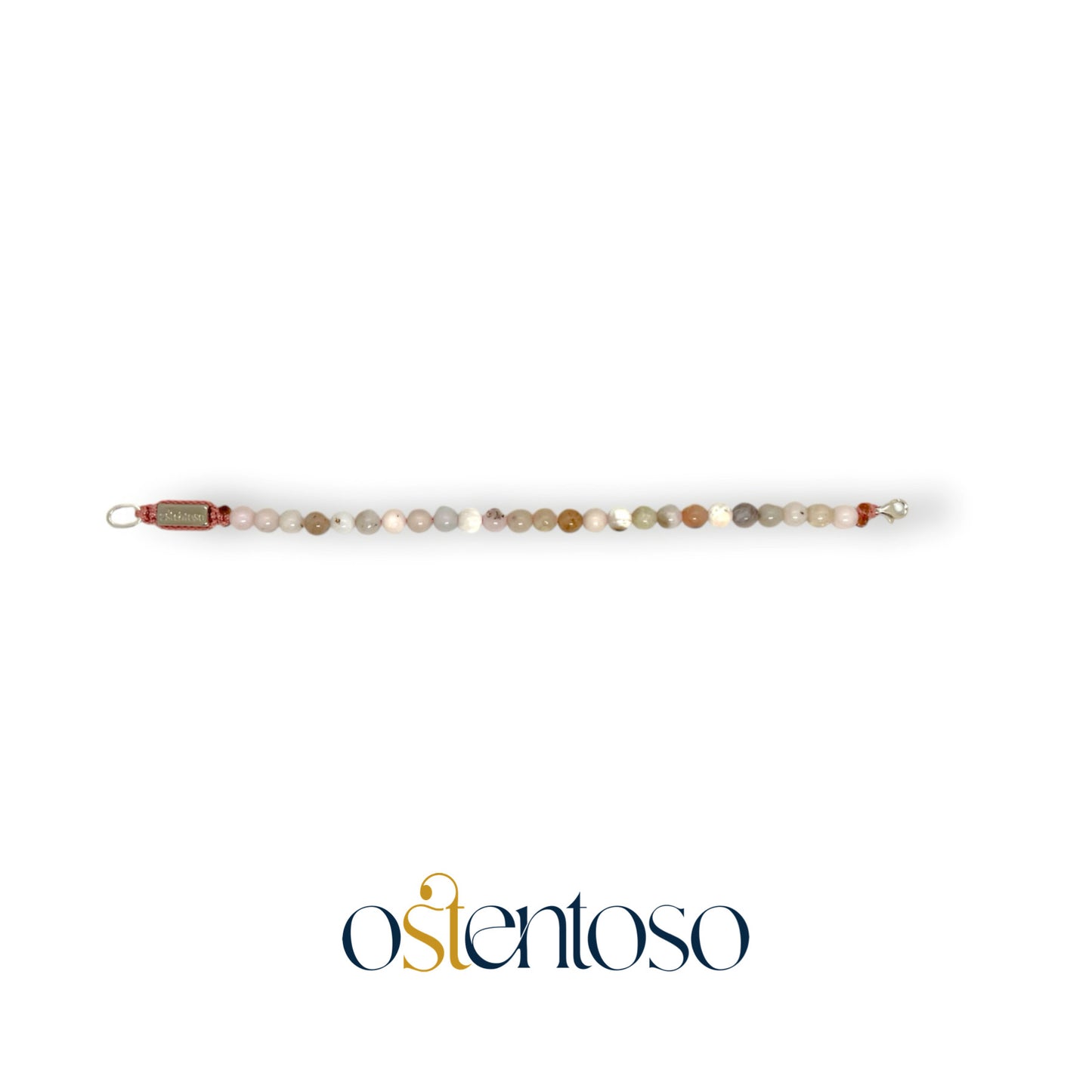 Bracelet sphérique en opale rose taille n°6 mm.